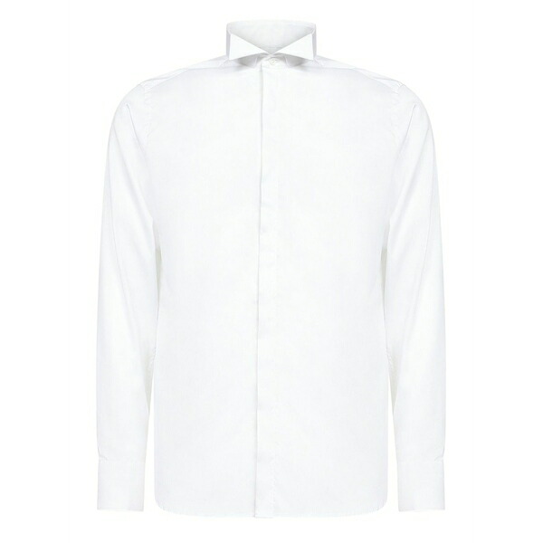 ディーフォーポイントゼロ メンズ シャツ トップス Button placket wing collar shirt White｜asty