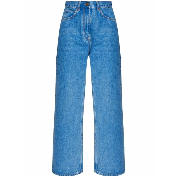 エトロ レディース デニムパンツ ボトムス Wide-leg high-rise jeans Blue|asty