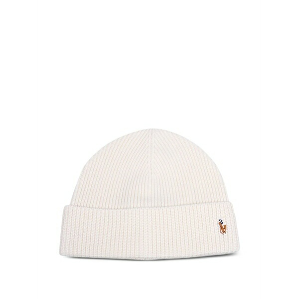 ラルフローレン メンズ 鳥打ち帽 付属物 Embroidered beanie hat Neutrals