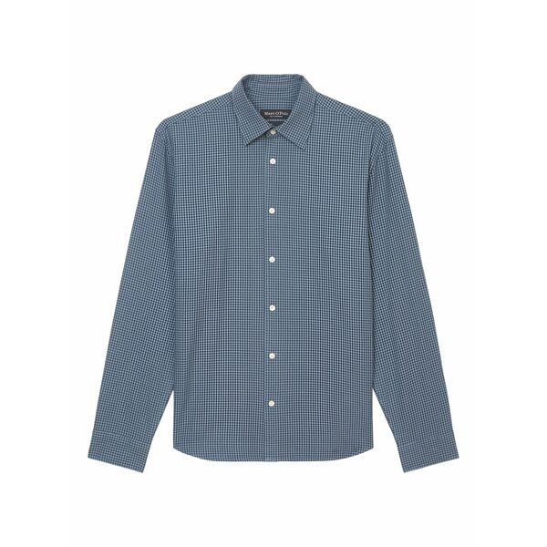 マルコポーロ メンズ シャツ トップス Checked button-up shirt Blue