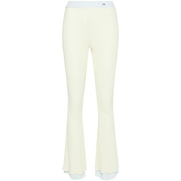 ジーシーディーエス レディース カジュアルパンツ ボトムス Layered flared trousers Yellow