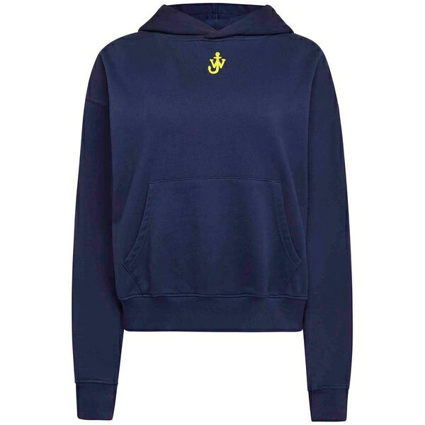J.W.アンダーソン レディース パーカー・スウェットシャツ アウター Anchor-embroidered hoodie Blue