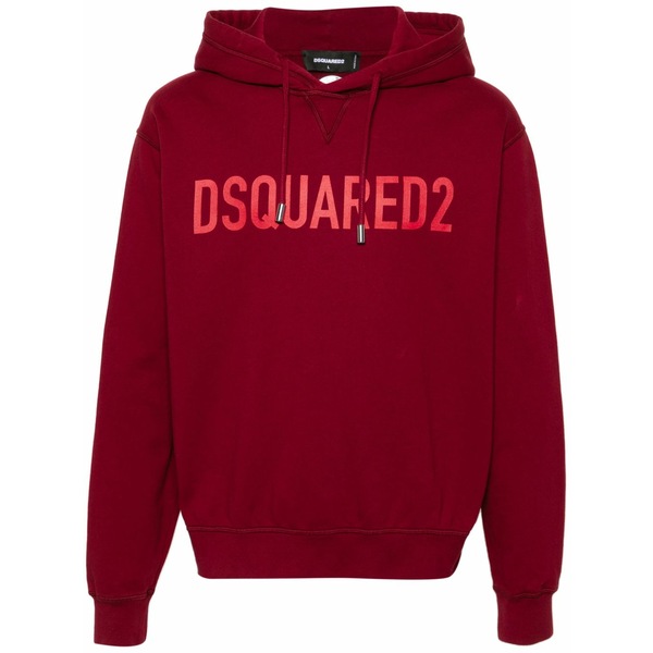 ディースクエアード メンズ パーカー・スウェットシャツ アウター Cool fit logo-print hoodie Red｜asty