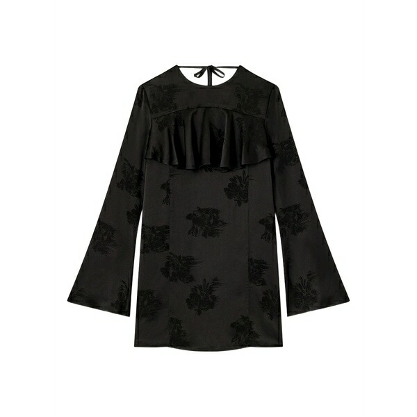ガニー レディース ワンピース トップス Floral-print ruffled mini dress Black｜asty