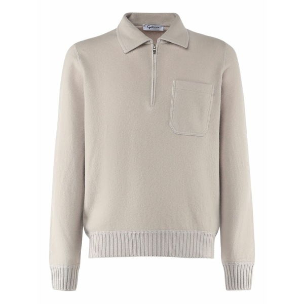ジョンガリアーノ メンズ ポロシャツ トップス Half-zip polo shirt Neutrals|asty