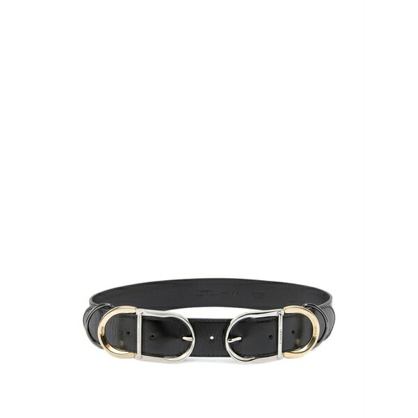 ピンコ レディース 三尺帯 付属物 Oval-buckle lambskin belt Black