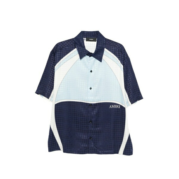 アミリ メンズ シャツ トップス Panelled button shirt Blue|asty
