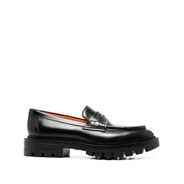 サントーニ レディース スリッポン・ローファー シューズ Ridged-rubber sole loafers Black|asty