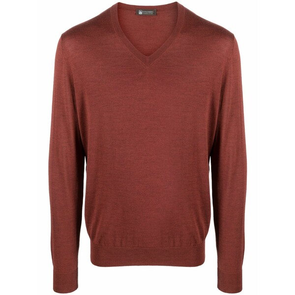 コロンボ メンズ ニット&セーター アウター Fine-knit v-neck jumper Red｜asty