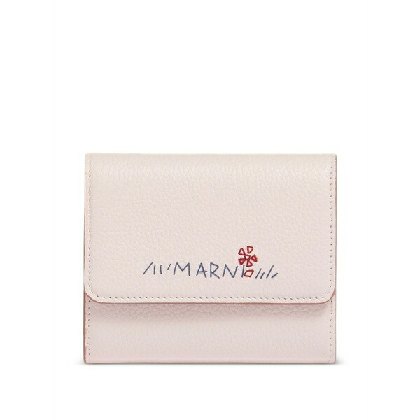 マルニ レディース 財布 アクセサリー Gusseted-embroidered wallet Pink｜asty