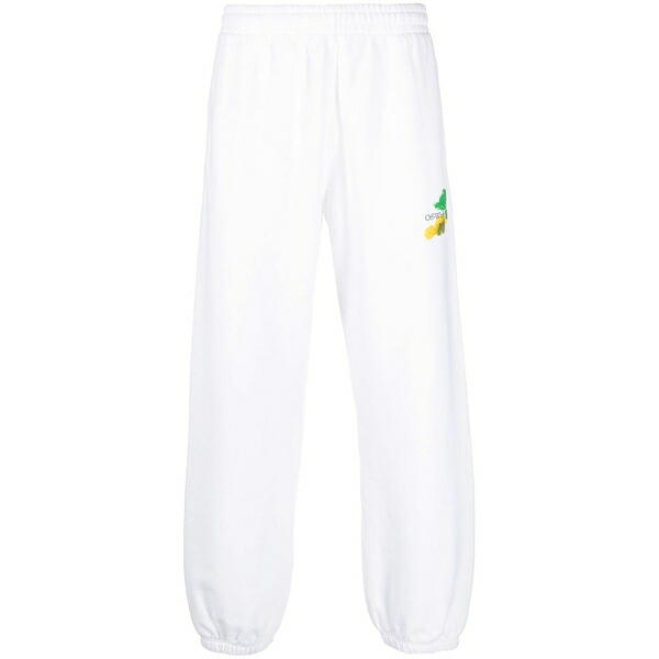 オフホワイト メンズ カジュアルパンツ ボトムス Arrows-print track pants White｜asty