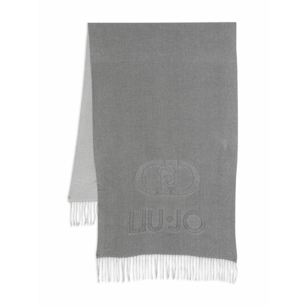 リュージョー レディース えり巻き・袈裟・えり巻き 付属物 Logo-embroidered fringe scarf Grey