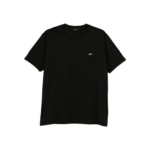 ポールアンドシャーク メンズ プルオーバー トップス Shark-detail cotton t-shirt Black