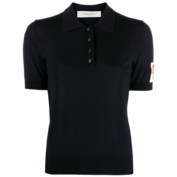 ゴールデングース レディース スポーツシャツ トップス Logo-patch polo shirt Blue