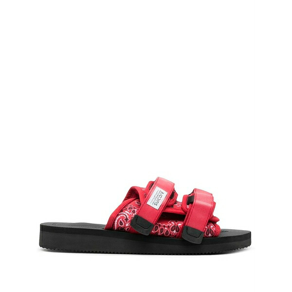 スイコック メンズ サンダル シューズ Double-strap flat sandals Red｜asty