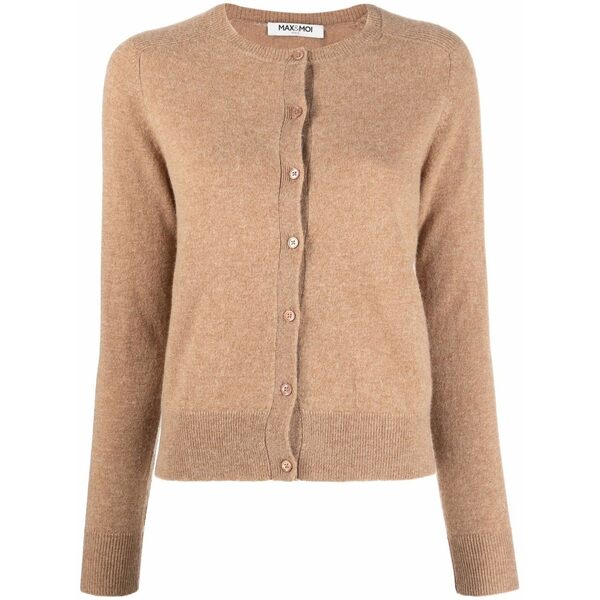 マックス アンド モイ レディース ジレー アウター Crew-neck cashmere cardigan Brown