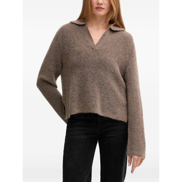 モス モッシュ レディース スポーツシャツ トップス Mmthora aidy v-neck knitted polo top Brown