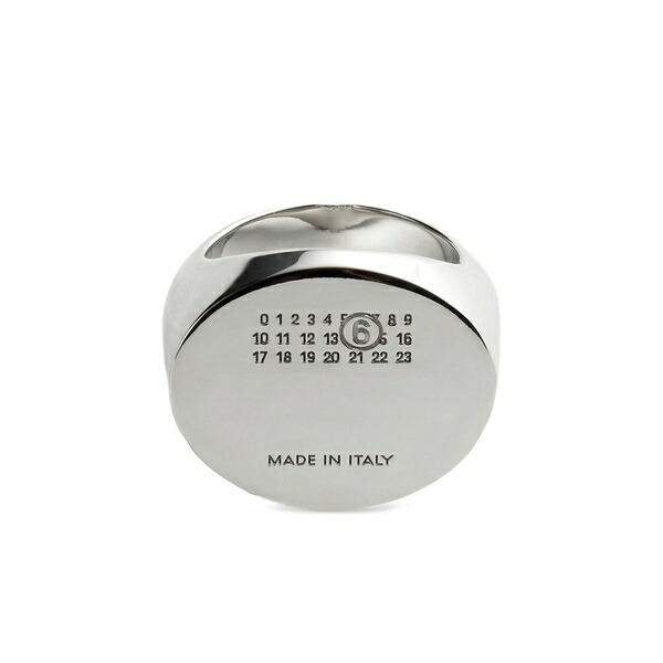 マルタンマルジェラ メンズ 輪っか 添え物 Numbers-engraved signet ring Silver