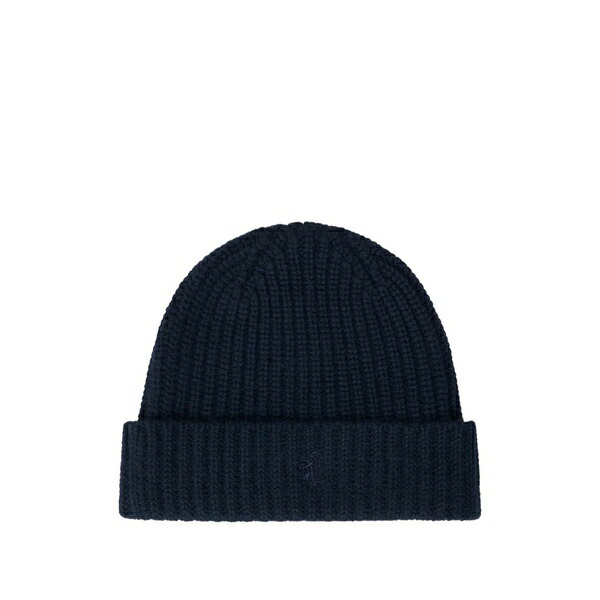 プリングル オブ スコットランド レディース 帽子 アクセサリー Ribbed chunky cashmere beanie Blue｜asty