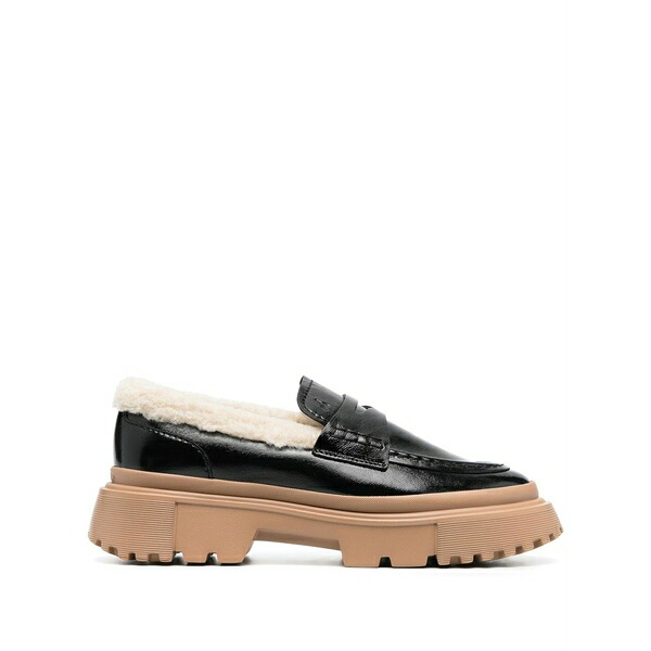 ホー鵞鳥 レディース スリッポン・ローファー シューズ H629 chunky-soled loafers Black