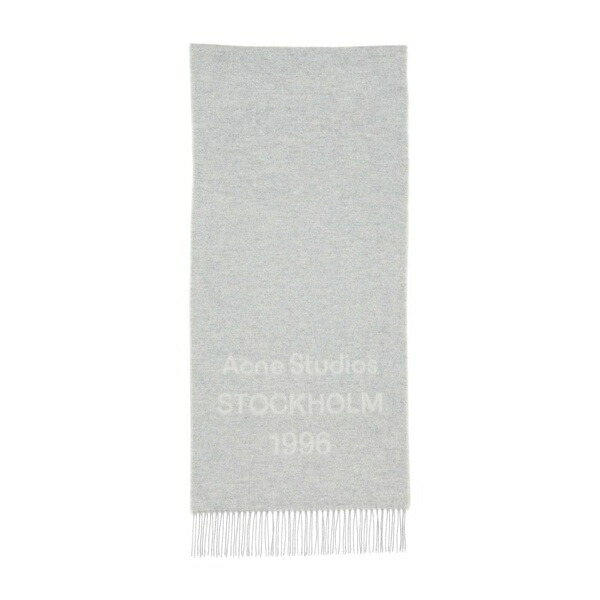 アクネ ストゥディオズ メンズ えり巻き・袈裟・えり巻き 付属物 Logo-embellished wool scarf Grey