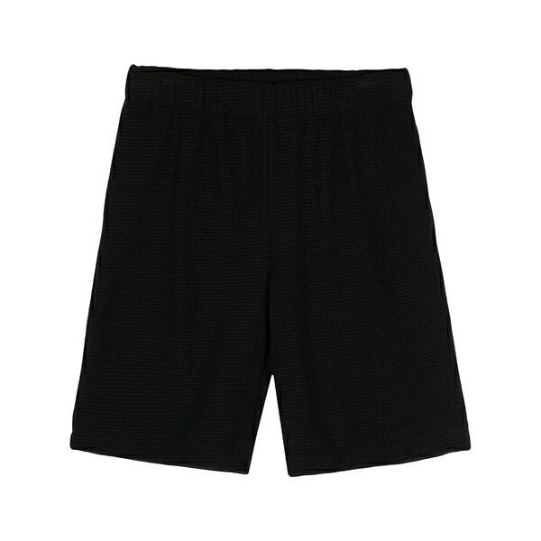 ブルー スカイ イン メンズ カジュアルパンツ ボトムス Waffle-pattern deck shorts Black|asty