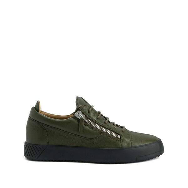 ジュゼッペザノッティ メンズ スニーカー シューズ Frankie zip-detail leather sneakers Green スニーカー-靴