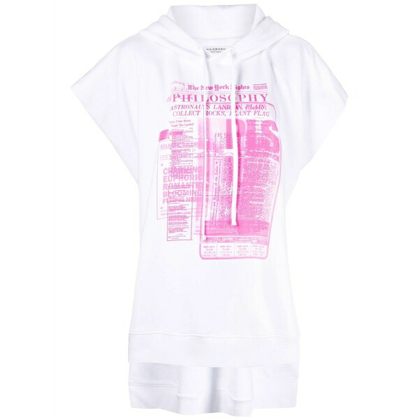 フィロソフィーデロレンゾセラフィーニ レディース パーカー・スウェットシャツ アウター Logo-print sleeveless hoodie White