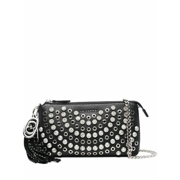ラ 持ちはこび レディース ショルダーバッグ 御徒面子 Studded tassel cross body bag Black