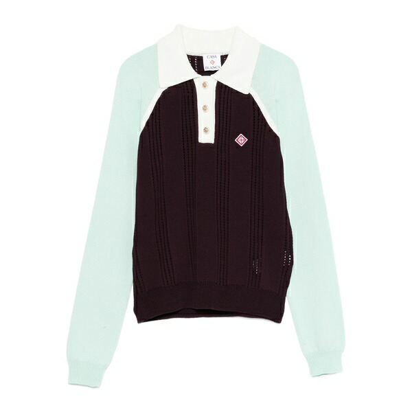 カサブランカ レディース スポーツシャツ トップス Colourblock polo top Red