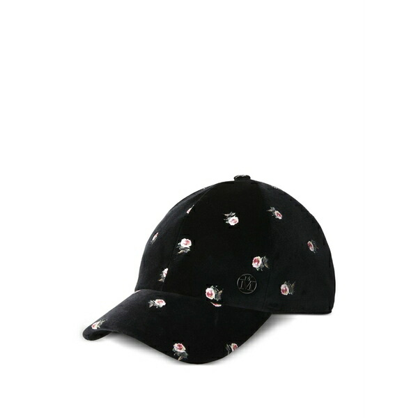 メゾンミッシェル レディース 帽子 アクセサリー Floral-embroidered hat Black｜asty
