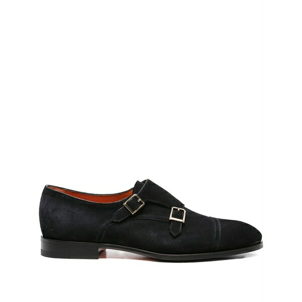 サントーニ メンズ 御召しものシューズ シューズ Double-buckle suede monk shoes Blue
