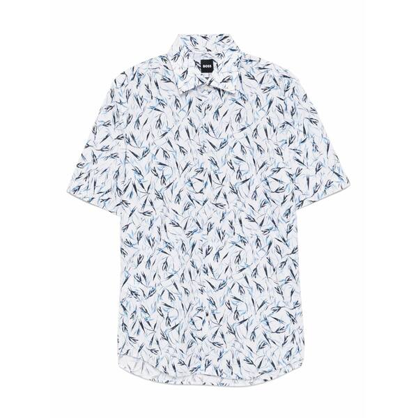 ボス メンズ シャツ トップス Graphic-print shirt White