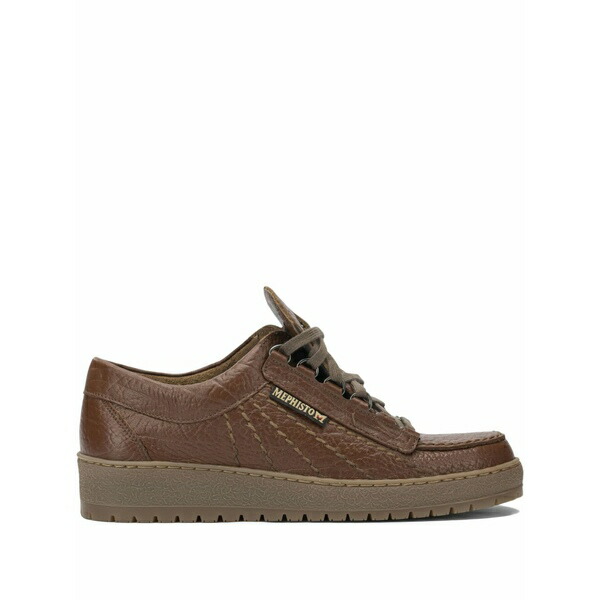 ムストー メンズ スニーカー シューズ Textured lace-up sneakers Brown