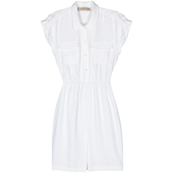 ブランカ ヴィータ レディース ワンピース トップス Afelandra elasticated-waist shirtdress White|asty