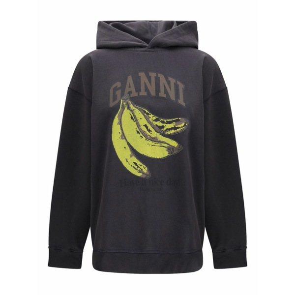 ガニー レディース パーカー・スウェットシャツ アウター Banana-print hoodie Grey|asty