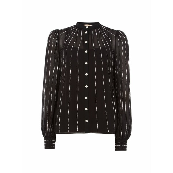 テンパリーロンドン レディース シャツ トップス Villanelle rhinestone shirt Black｜asty