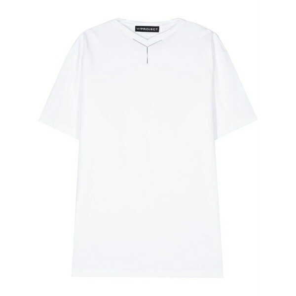 ワイ事業計画 メンズ ティーシャツ トップス Logo-appliqu茫漏 cotto t-shirt White トップス-Tシャツ・カットソー