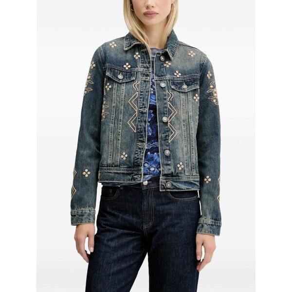 デジグアル レディース 上衣＆上衣 アウター Embroidered denim jacket Blue