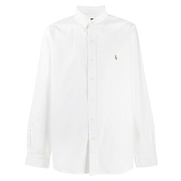 ラルフローレン メンズ シャツ トップス Embroidered logo cotton shirt White