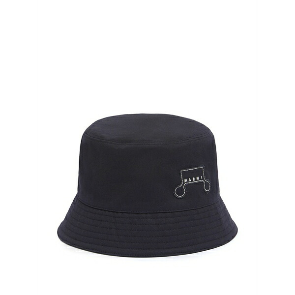 マルニ メンズ 鳥打ち帽 付属物 Logo-appliqu茫漏 bucket hat Blue