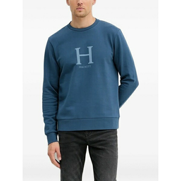 ハケット メンズ パーカー・スウェットシャツ アウター Logo sweatshirt Blue|asty
