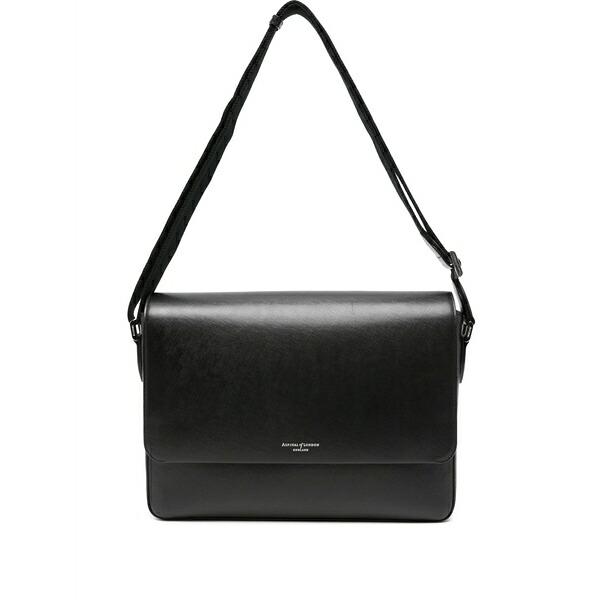 アスピナルオブロンドン メンズ ショルダーバッグ 御徒面子 Logo-detail messenger bag Black