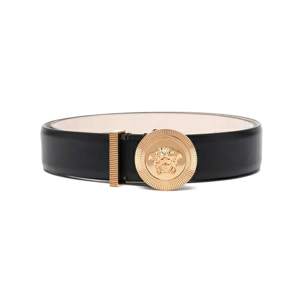 ヴェルサーチ レディース 三尺帯 付属物 Medusa biggie leather belt Black