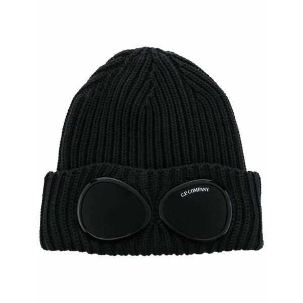 シーピーカンパニー メンズ かぶり笠 付属品 Goggle-detail knit beanie Grey