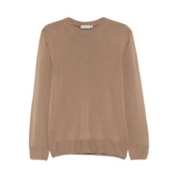 カナーリ メンズ Tシャツ トップス Round-neck wool t-shirt Brown｜asty