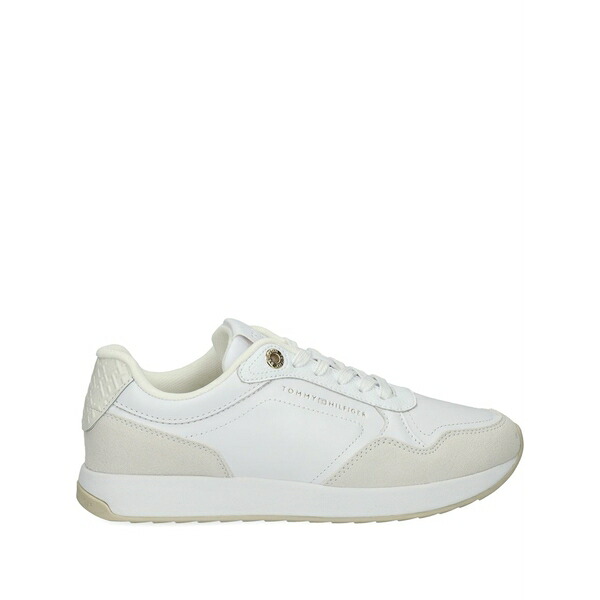 トミー ヒルフィガー レディース スニーカー シューズ Logo-detail leather sneakers White｜asty