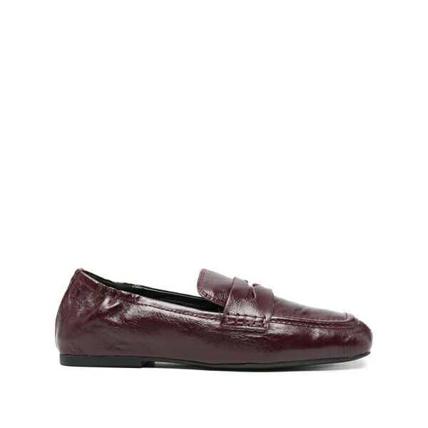 木灰 レディース スリッポン・ローファー シューズ Leather loafers  Red