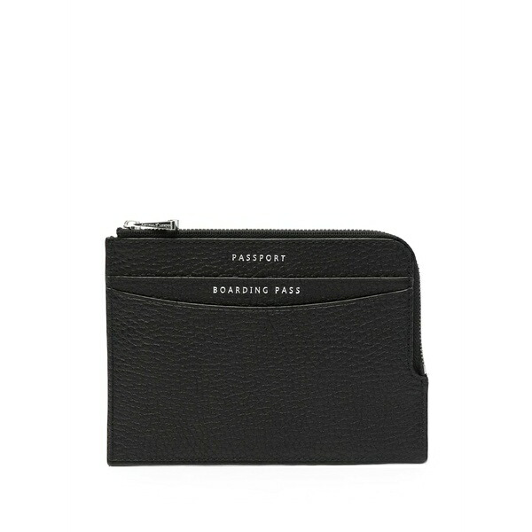 アスピナルオブロンドン メンズ 財布 アクセサリー Logo-print leather travel wallet Black｜asty 24,360円