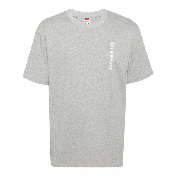 グラウンド ゼロ メンズ Tシャツ トップス Logo-print cotton t-shirt Grey|asty